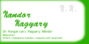 nandor magyary business card